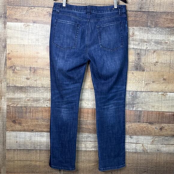 Cabi 3750 Tuxedo High Rise Straight Leg Blue Jeans Size 12 - Picture 4 of 10